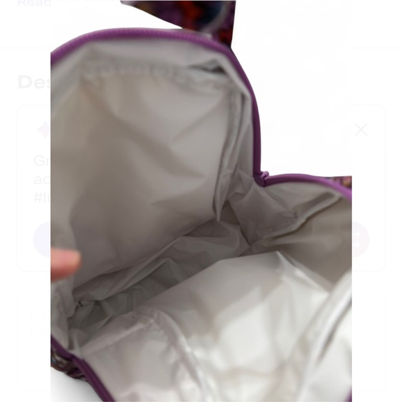 Vera Bradley Purple Floral lunch box new - Picture 3 of 3
